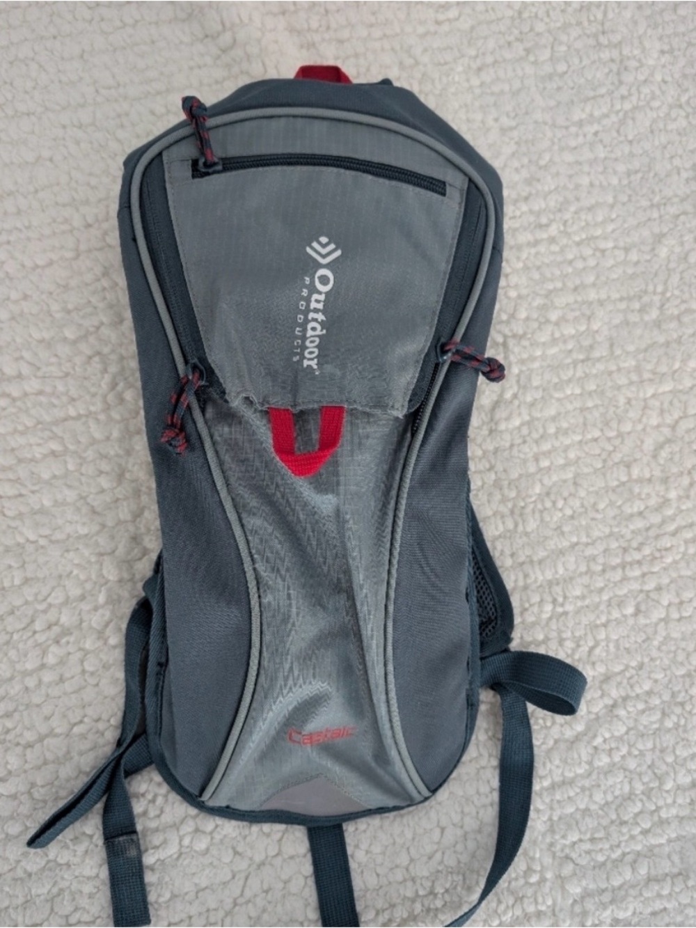 Gray and Dark Gray Men’s Daypack with Red Accents - Picture 2 of 7